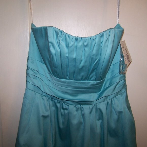 David's Bridal Dress Wedding Party Cocktail 6 NWT Blue - Picture 5 of 15